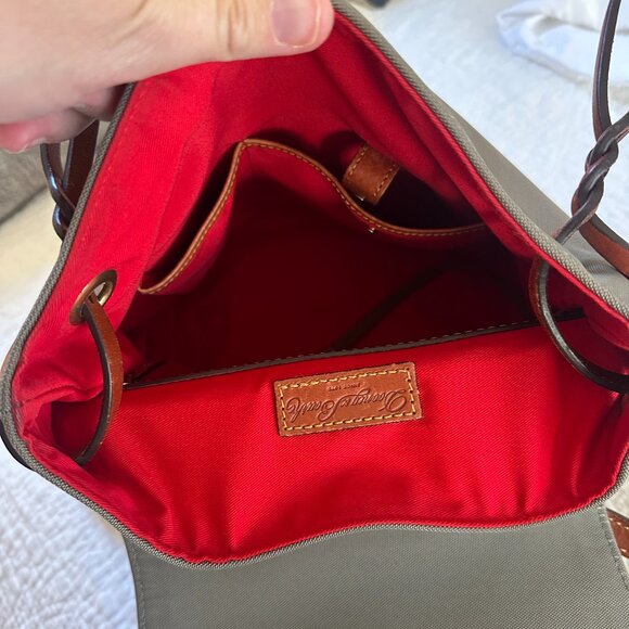 Dooney & Bourke Nylon Flap Backpack Green/Gray Color - Picture 5 of 5